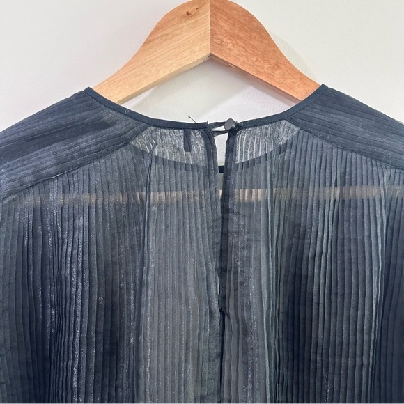 Isabel Marant organza pleated cathode ruffle blouse black size 40 US 8 - Picture 8 of 9